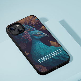 Capa Para iPhone 11 design de pavão vintage