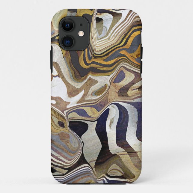 Capa Para iPhone 11 Design de quartzo da rocha da ágata (Verso)