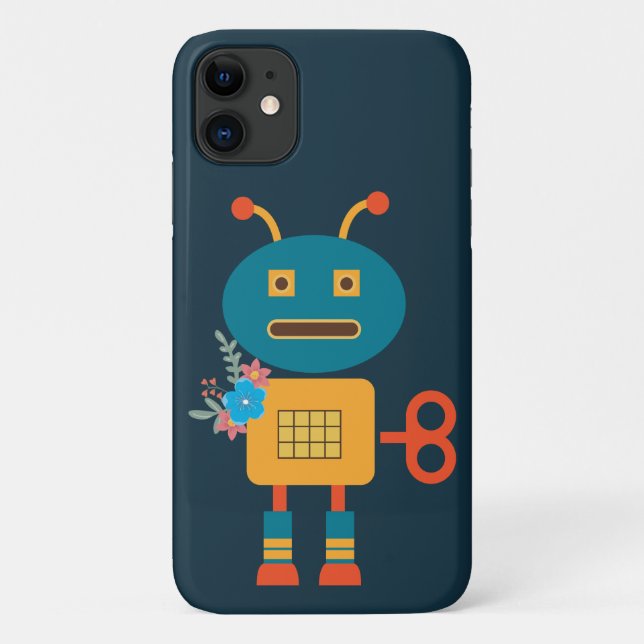 Capa Para iPhone 11 Design de robots bonitos para crianças (Verso)