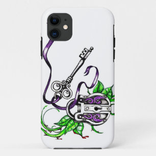 Capa Para iPhone 11 Design de teclas e trava roxa do Vintage