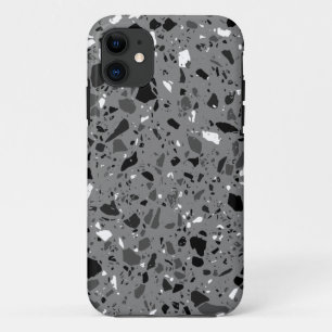 Capa Para iPhone 11 design de terrazzo preto e branco
