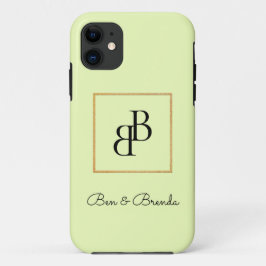 Capa Para iPhone 11 Design de texto na moda Black Monogramas