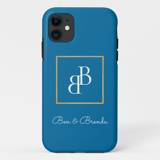Capa Para iPhone 11 Design de texto na moda Monogramas (Verso)