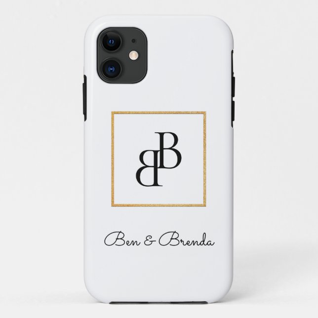 Capa Para iPhone 11 Design de texto na moda Monogramas (Verso)