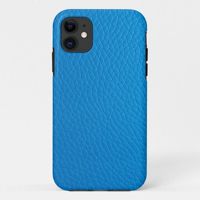 Capa Para iPhone 11 Design de Textura Rexine na moda Azul (Verso)