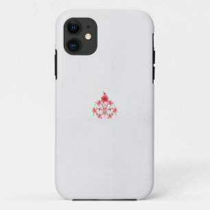 Capa Para iPhone 11 design de uma flor vermelha sobre fundo branco