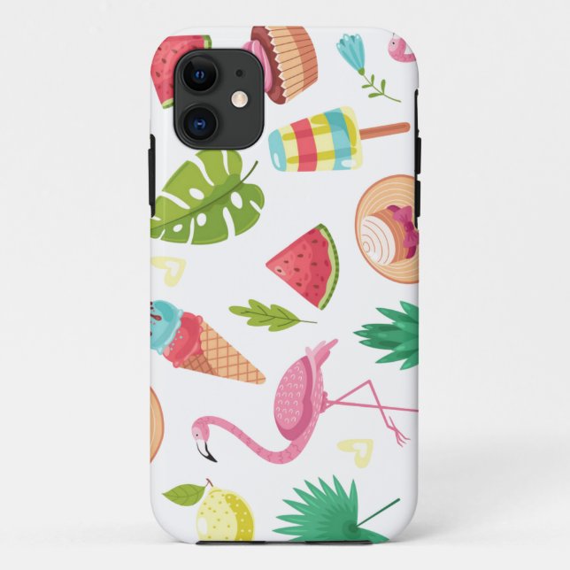 Capa Para iPhone 11 Design de Verão Tropical (Verso)