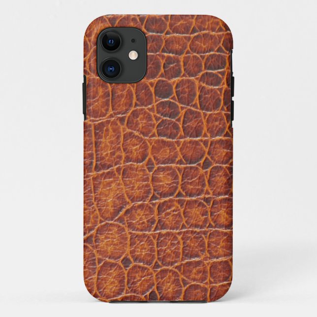 Capa Para iPhone 11 Design do couro do crocodilo (Verso)