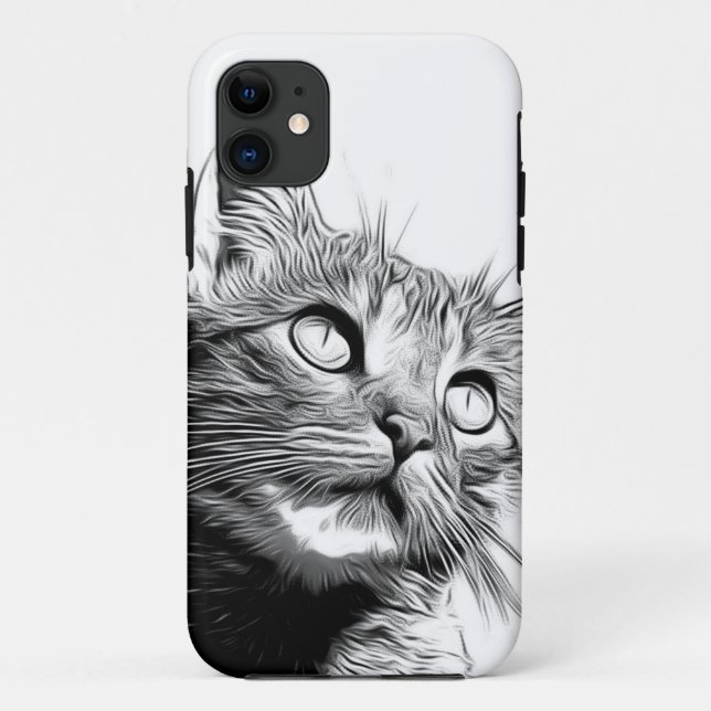 Capa Para iPhone 11 Design do Gatinho legal (Verso)