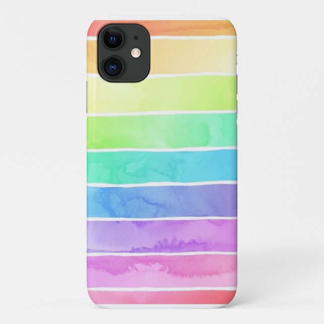 Capa Para iPhone 11 Design do Pastel Stripes (Verso)