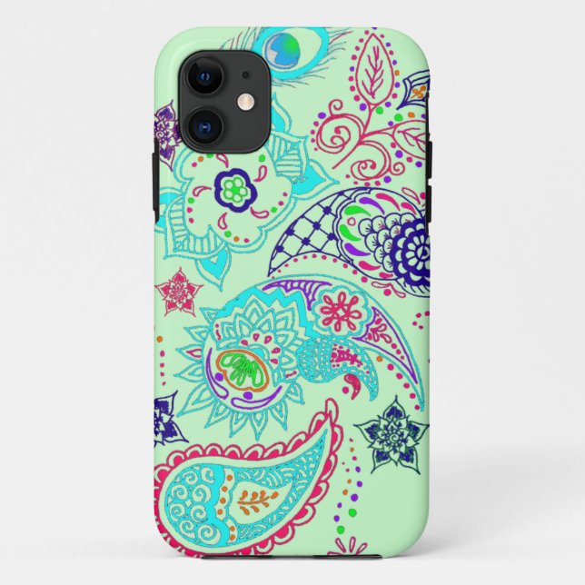 Capa Para iPhone 11 Design do teste padrão de Mehndi (Verso)