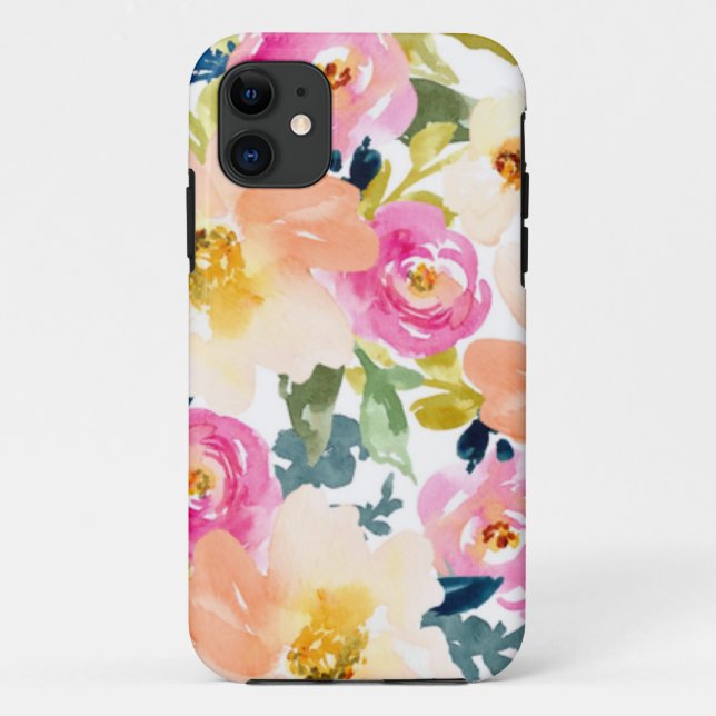 Capa Para iPhone 11 Design Floral Moderno (Verso)