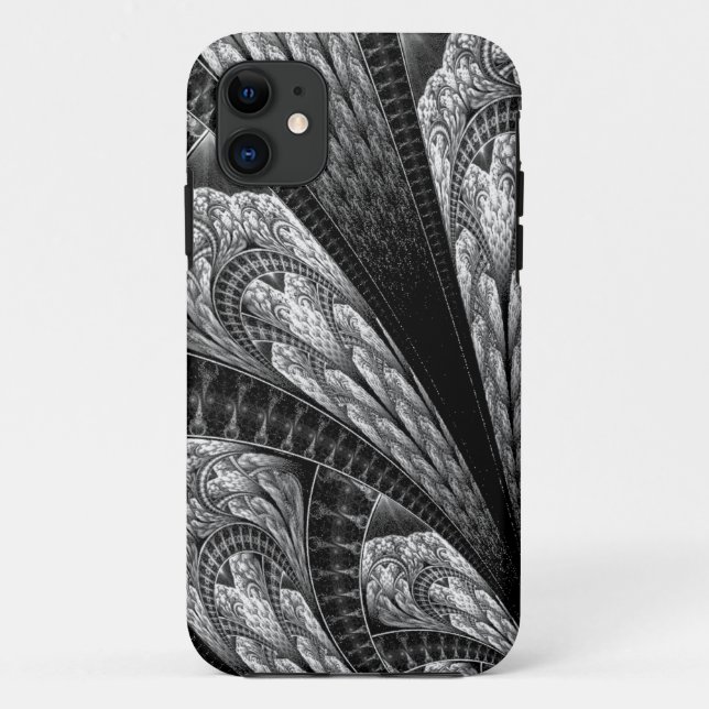 Capa Para iPhone 11 Design Fratural Silver Elegante Arte Digital (Verso)
