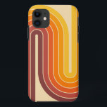 Capa Para iPhone 11 Design Geométrico de Estilo de Vintagem Retroativa<br><div class="desc">Estilo de Vintagem Retroativo Design Geométrico em Laranja Castanho e Amarelo.</div>