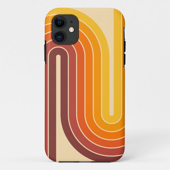 Capa Para iPhone 11 Design Geométrico de Estilo de Vintagem Retroativa (Verso)