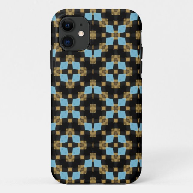 Capa Para iPhone 11 Design Geométrico Negro e Castanho (Verso)