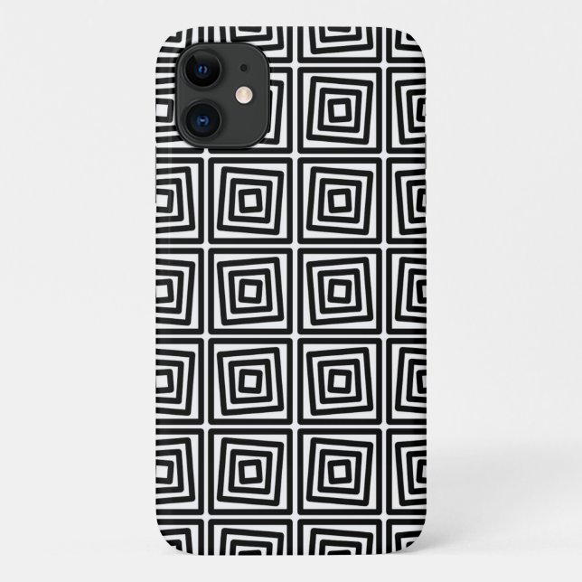 Capa Para iPhone 11 Design gráfico preto e branco (Verso)