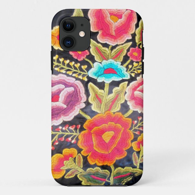 Capa Para iPhone 11 Design mexicano do bordado (Verso)