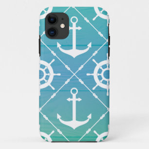 Capa Para iPhone 11 Design náutico de turquesa
