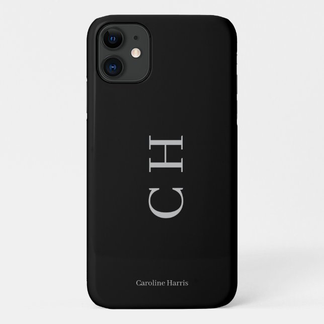 Capa Para iPhone 11 Design preto minimalista (Verso)