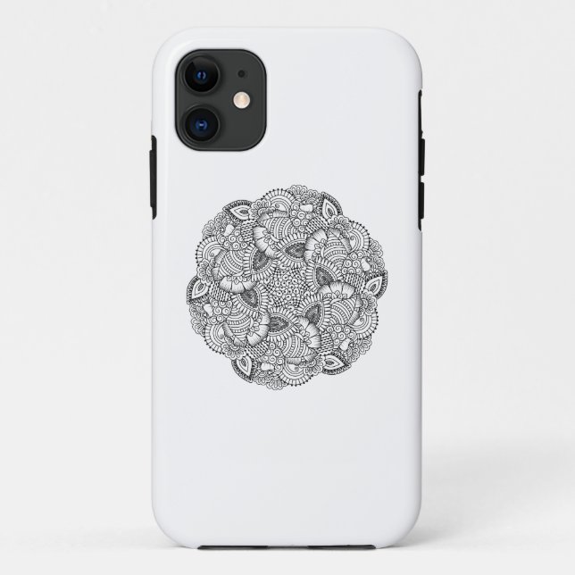 Capa Para iPhone 11 Design redondo do Doodle (Verso)