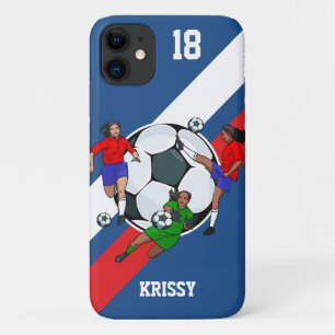 Capa Para iPhone 11 Designer de Futebol de Meninas Personalizadas