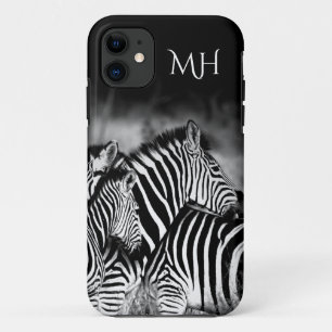 Capa Para iPhone 11 Deslumbramento de Monograma de Zebra