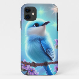 Capa Para iPhone 11 Detalhado Fantasy Cute Kawaii - Pássaro Azul