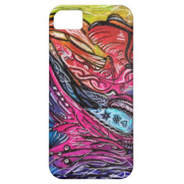 Capa Para iPhone 11 detalhes brancos e pretos no fundo multicolour