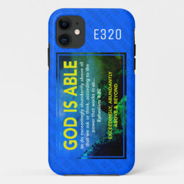Capa Para iPhone 11 DEUS É CAPAZ | Ephesianos 3:20 Azul Cristão