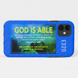 Capa Para iPhone 11 DEUS É CAPAZ | Ephesianos 3:20 Azul Cristão