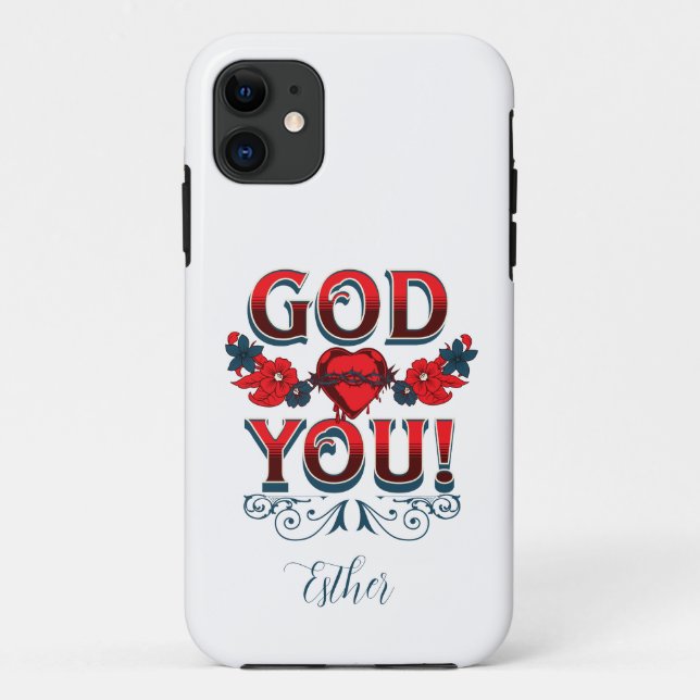 Capa Para iPhone 11 Deus te ama iPhone / iPad case (Verso)