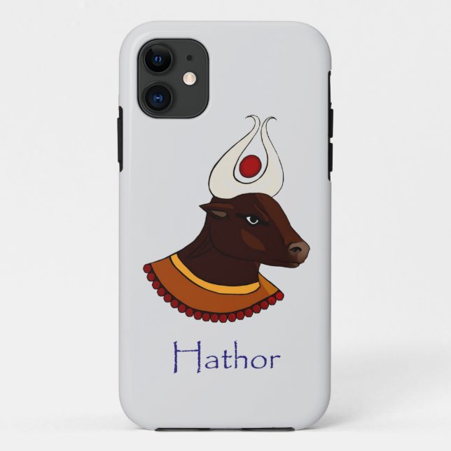 Capa Para iPhone 11 Deusa Egípcia Hathor (Verso)