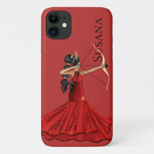 Capa Para iPhone 11 Deusa Sagitário com Nome Personalizado de Arco e S