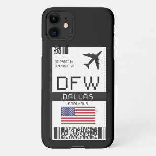 Capa Para iPhone 11 DFW Dallas, Texas Airport Boembarque Pass - EUA