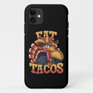 Capa Para iPhone 11 Dia de Ação de Graças Peru Comer Tacos Engraçado