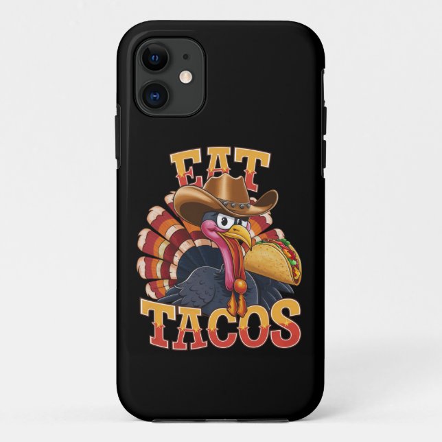 Capa Para iPhone 11 Dia de Ação de Graças Peru Comer Tacos  Engraçado  (Verso)
