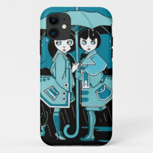 Capa Para iPhone 11 Dia de chuva em azul