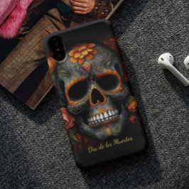 Capa Para iPhone 11 Dia de los Muertos pintou crânio personalizável