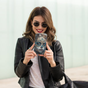 Capa Para iPhone 11 Dia de los Muertos Turquoise pintado