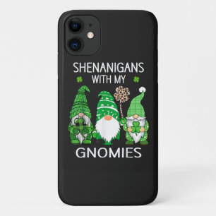 Capa Para iPhone 11 Dia de São Patrício Shamrock Sortudo Gnomos Leopar