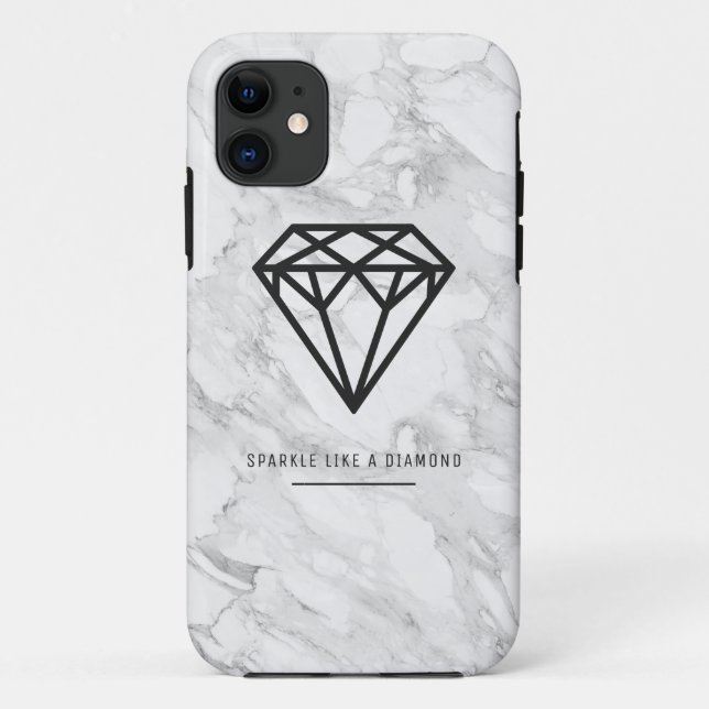 Capa Para iPhone 11 Diamante com Marble (Verso)