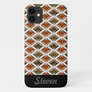 Capa Para iPhone 11 Diamantes Padrão Gems Vermelhas Geométricas Qualqu
