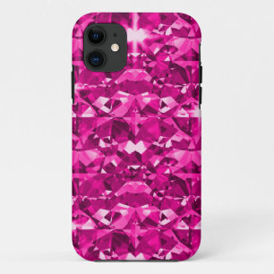 Capa Para iPhone 11 Diamantes Rosa Quente