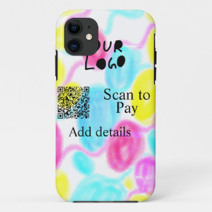 Capa Para iPhone 11 Digitalize para pagar o logotipo comercial Q R adi
