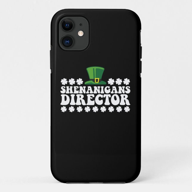 Capa Para iPhone 11 Diretor de Shenanigans Groovy Dia de São Patrício  (Verso)