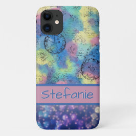 Capa Para iPhone 11 Discagens coloridas, flores e luzes quebradas