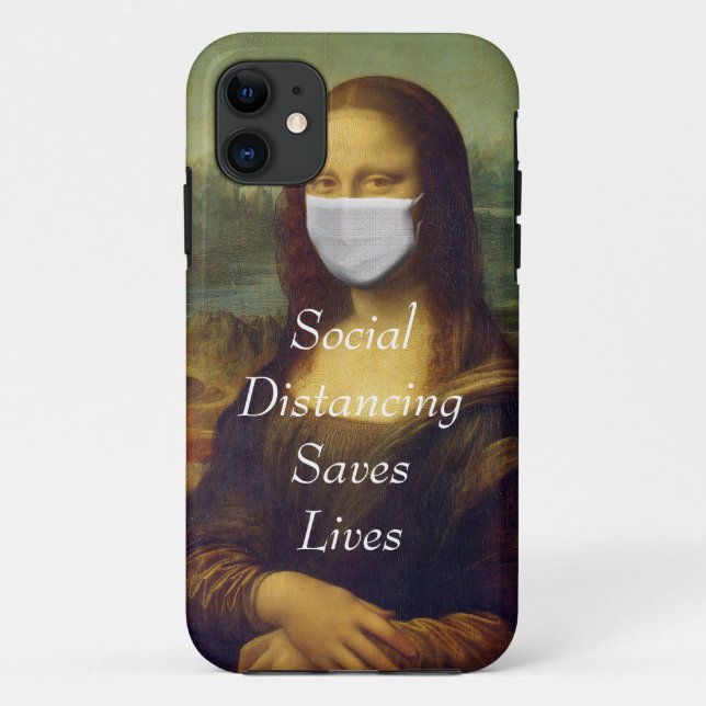 Capa Para iPhone 11 distanciamento social salva vidas (Verso)