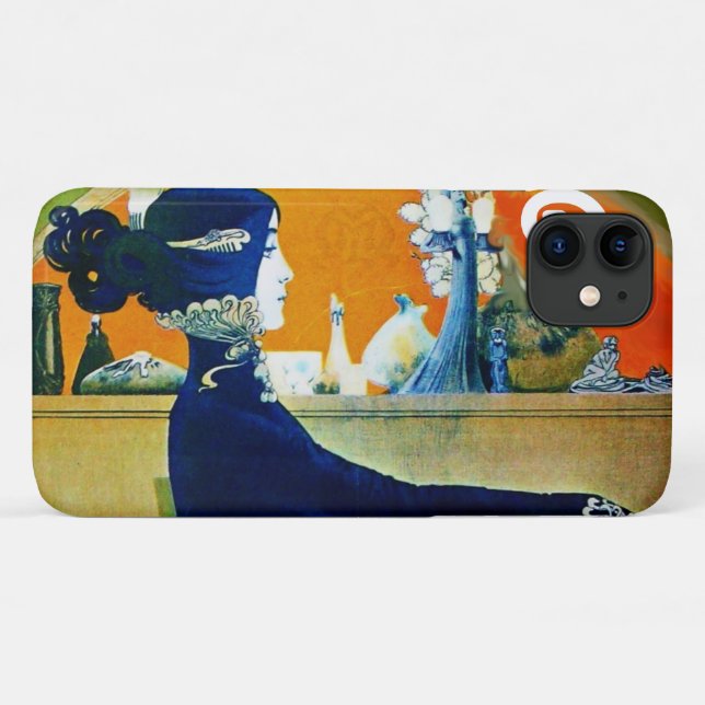 CAPA PARA iPhone 11 DIVA EM AZUL, FASHIÃO BELEZA (Verso (horizontal))