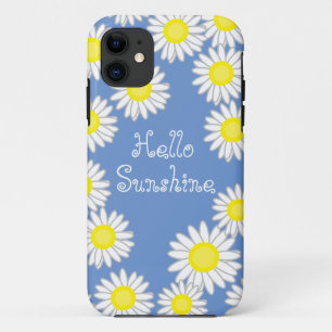 Capa Para iPhone 11 Diversão Daisy Blue Yellow White Hello Sunshine